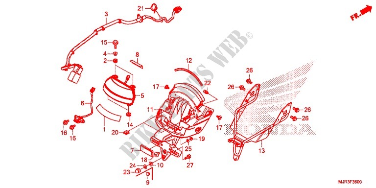 TAILLIGHT (2) for Honda GOLD WING 1800 F6C 2015