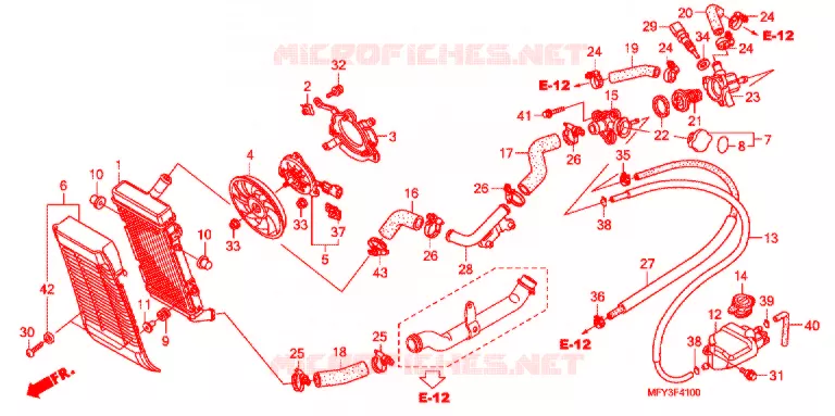 RADIATOR Honda MOTO 1300 VT 2012  VT1300CRAC