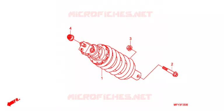REAR SHOCK ABSORBER (2) Honda MOTO 1300 VT 2012  VT1300CRAC