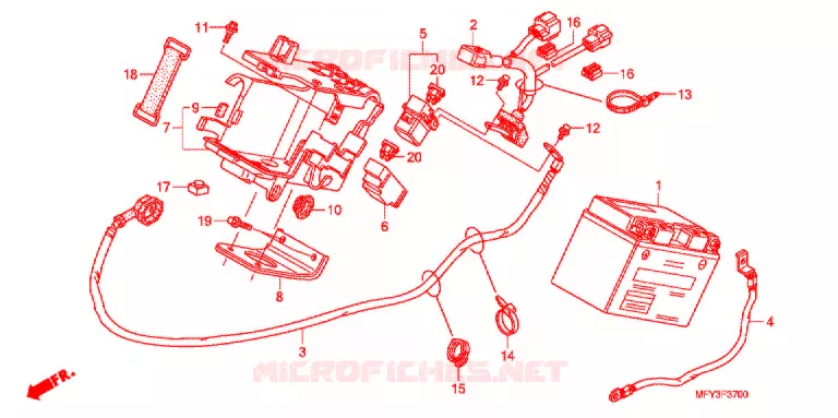 WIRE HARNESS/BATTERY Honda MOTO 1300 VT 2012  VT1300CRC