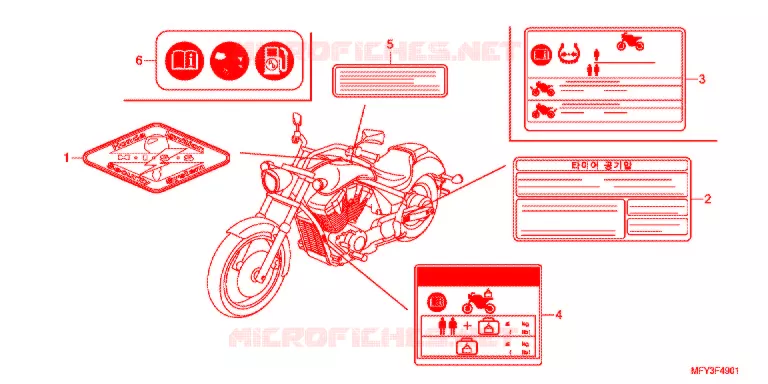 CAUTION LABEL (VT1300CSA) Honda MOTO 1300 VT 2012  VT1300CSAC
