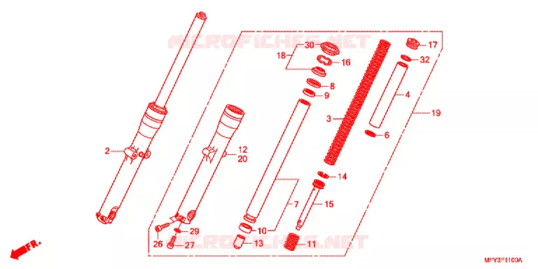FRONT FORK Honda MOTO 1300 VT 2012  VT1300CSAC