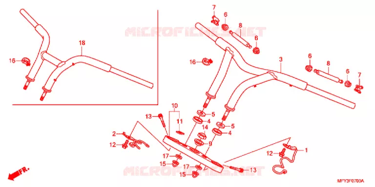 HANDLE PIPE/TOP BRIDGE (2) Honda MOTO 1300 VT 2012  VT1300CSAC