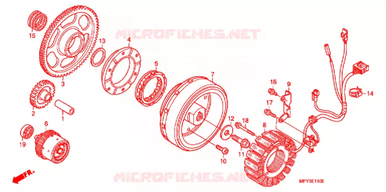 LEFT CRANKCASE COVER - ALTERNATOR (2) Honda MOTO 1300 VT 2012  VT1300CSAC