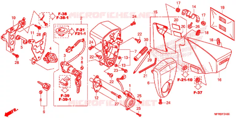 SIDE COVER - TOOLS - IGNITION SWITCH Honda MOTO 1300 VT 2016  VT1300CXAF