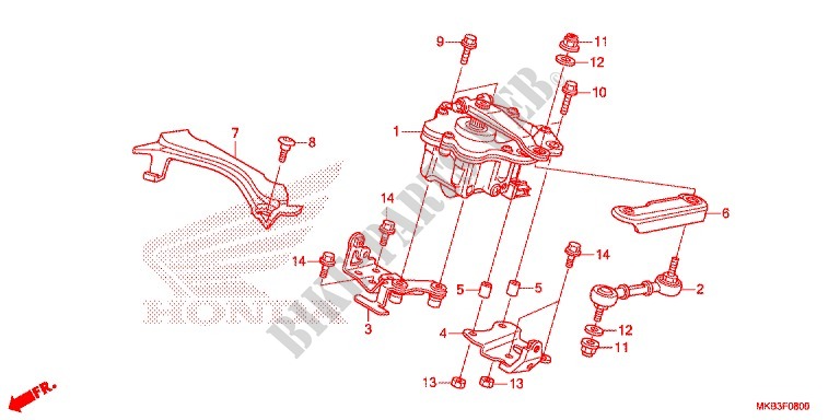 STEERING DAMPER for Honda CBR 1000 RR FIREBLADE CABS TRICOLORE 2015