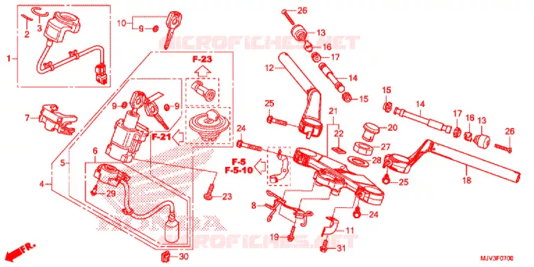 HANDLE PIPE/TOP BRIDGE (2) Honda MOTO 500 CBR 2015  CBR500RAF