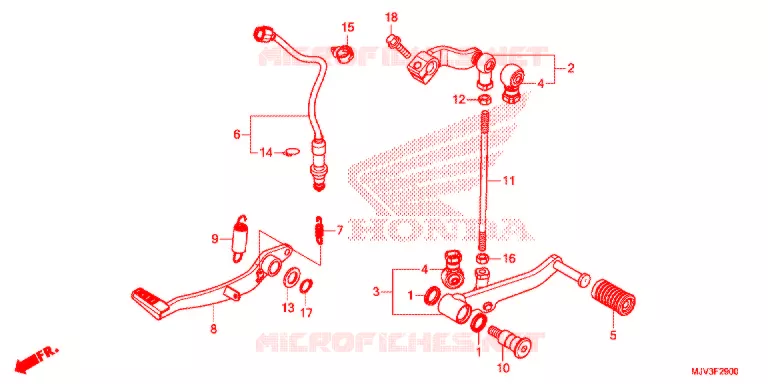 MAIN STAND - BRAKE PEDAL Honda MOTO 500 CBR 2015  CBR500RAF