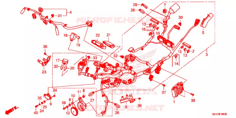 WIRE HARNESS/BATTERY Honda MOTO 500 CBR 2015  CBR500RAF
