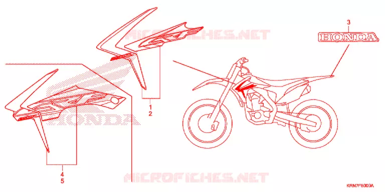 STICKERS Honda MOTO 250 CRF 2018  CRF250RG