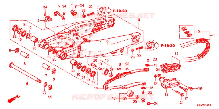 SWINGARM - CHAIN CASE Honda MOTO 250 CRF 2016  CRF250RG