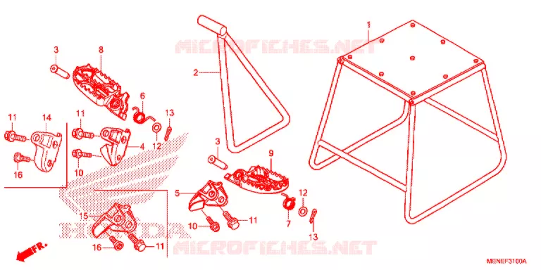 FOOT REST - STAND Honda MOTO 450 CRF 2017  CRF450RG