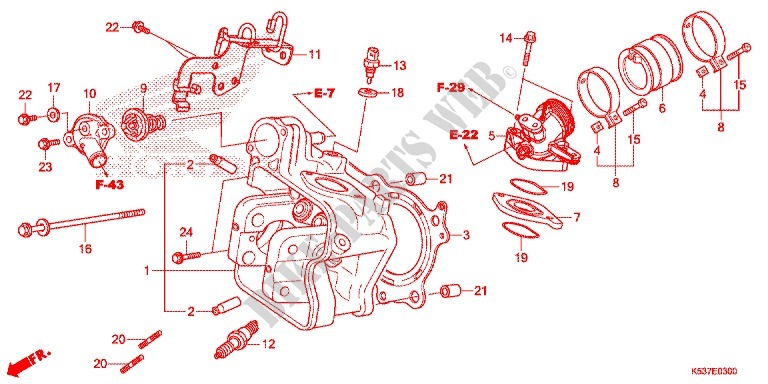 CYLINDER   HEAD for Honda SH 300 I ABS SPECIAL 2ED 2015