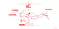 STICKERS (2E,2F,2RU,3ED) for Honda CBR 250 R ABS BLACK 2012