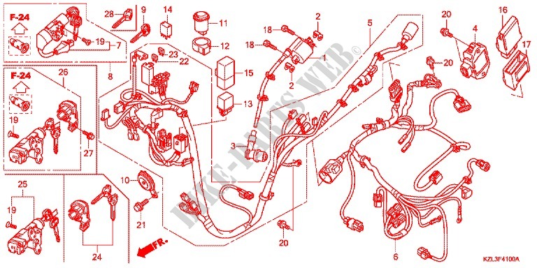 WIRE HARNESS/BATTERY for Honda VISION 110 2011