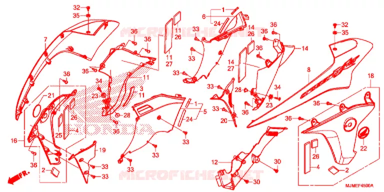 FRONT SIDE COWL Honda MOTO 800 CROSSRUNNER 2015  VFR800XF
