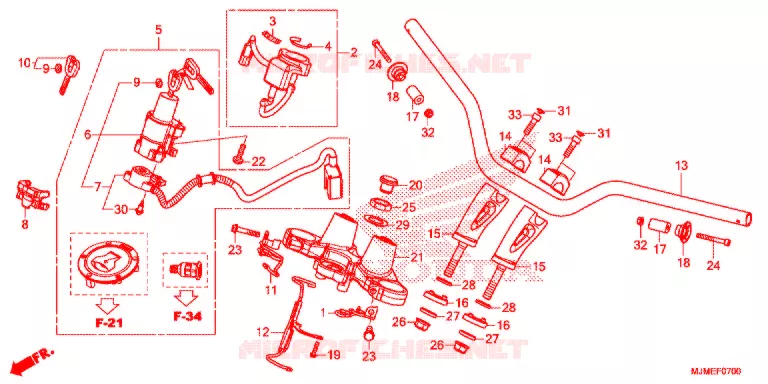 HANDLE PIPE/TOP BRIDGE (2) Honda MOTO 800 CROSSRUNNER 2015  VFR800XF