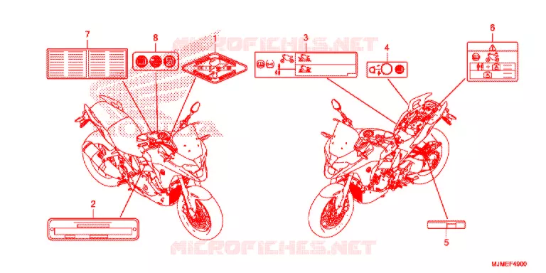 CAUTION LABEL (1) Honda MOTO 800 CROSSRUNNER 2016  VFR800XF