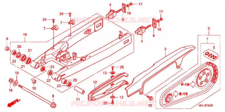 SWINGARM - CHAIN CASE Honda MOTO 1000 CBF 2011  CBF1000FAB