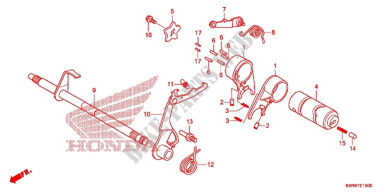GEARSHIFT DRUM   SHIFT FORK for Honda WAVE 110 front brake disk 2012
