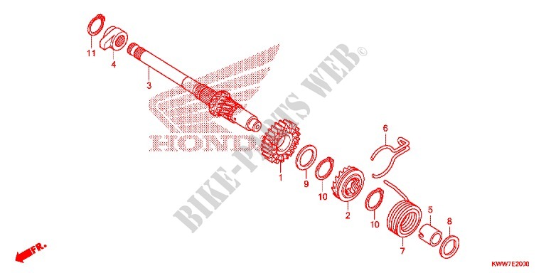 KICKSTARTER AXLE for Honda WAVE 110 front brake disk 2012