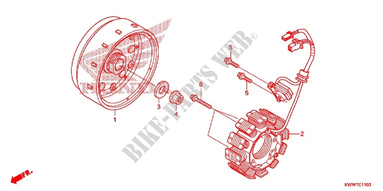 LEFT CRANKCASE COVER   ALTERNATOR (2) for Honda WAVE 110 front brake disk 2012