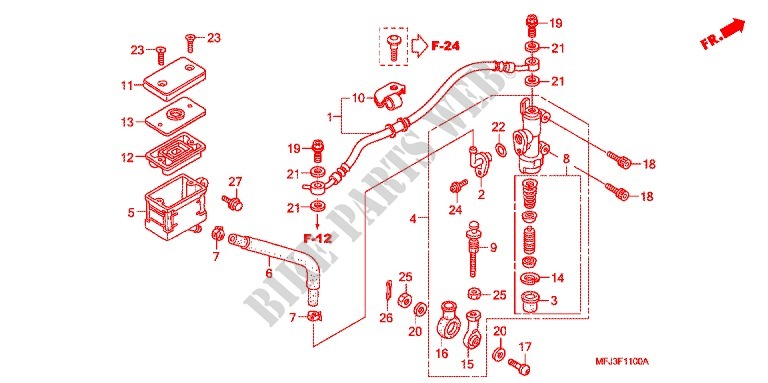 REAR BRAKE MASTER CYLINDER  for Honda CBR 600 RR 2010