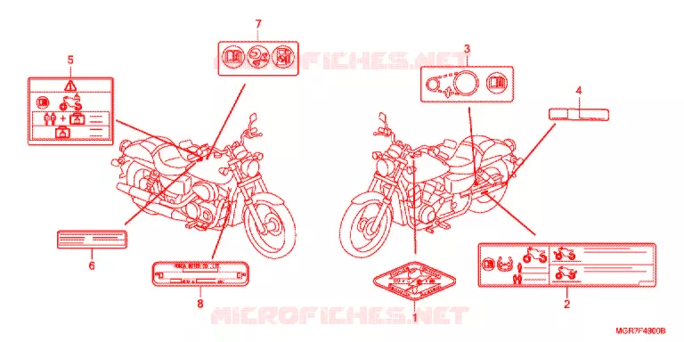 CAUTION LABEL (1) Honda MOTO 750 VT 2011  VT750SB