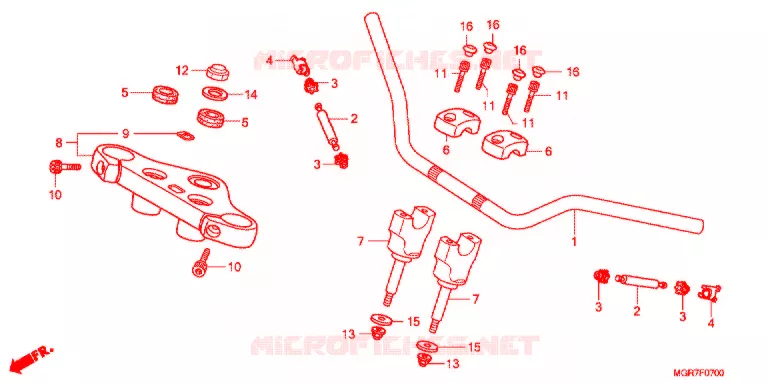 HANDLE PIPE/TOP BRIDGE (2) Honda MOTO 750 VT 2011  VT750SB
