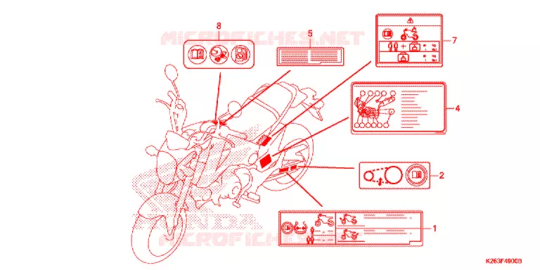 CAUTION LABEL (E,ED,F) Honda MOTO 125 MSX 2013  MSX125D