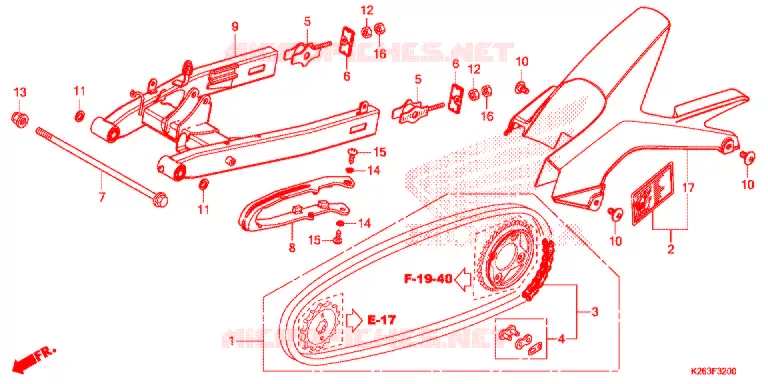 SWINGARM - CHAIN CASE Honda MOTO 125 MSX 2013  MSX125D