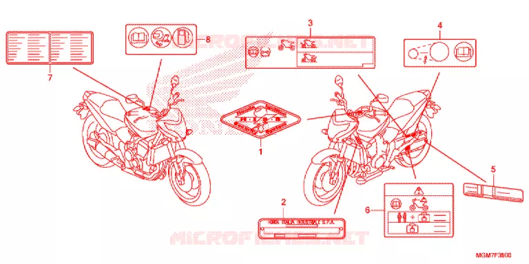CAUTION LABEL (1) Honda MOTO 600 HORNET 2013  CB600FAD