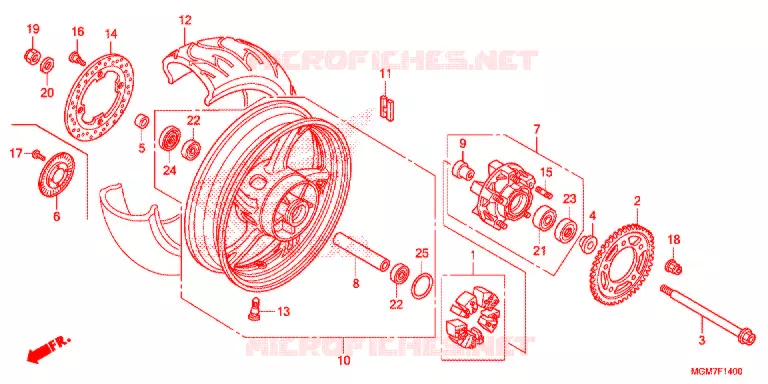 REAR WHEEL Honda MOTO 600 HORNET 2013  CB600FAD