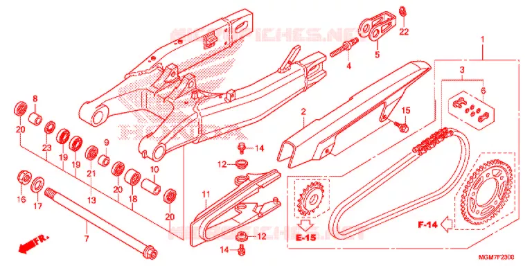 SWINGARM - CHAIN CASE Honda MOTO 600 HORNET 2013  CB600FAD