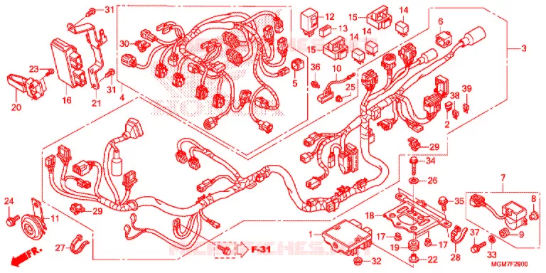WIRE HARNESS/BATTERY Honda MOTO 600 HORNET 2013  CB600FAD