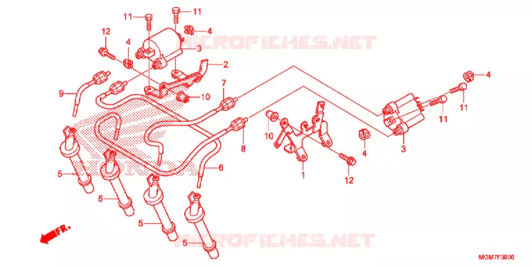 WIRE HARNESS - IGNITION COIL - BATTERY Honda MOTO 600 HORNET 2013  CB600FAD
