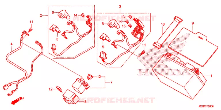WIRE HARNESS/BATTERY Honda MOTO 600 HORNET 2013  CB600FAD