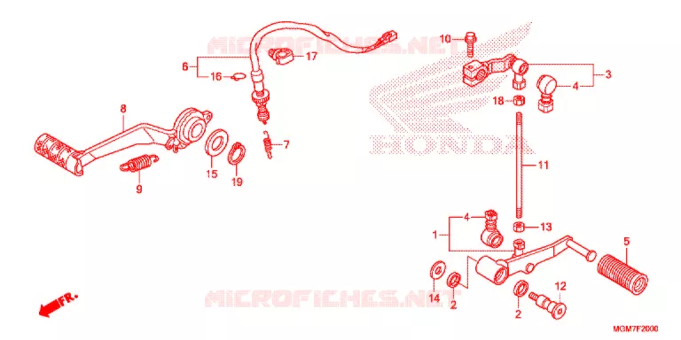 MAIN STAND - BRAKE PEDAL Honda MOTO 600 HORNET 2013  CB600FAD