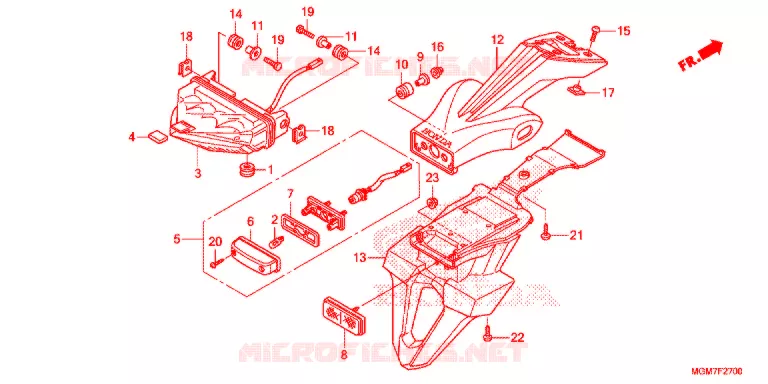 TAILLIGHT (2) Honda MOTO 600 HORNET 2013  CB600FAD