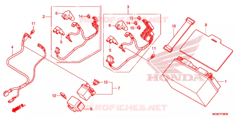 WIRE HARNESS/BATTERY Honda MOTO 600 HORNET 2013  CB600FAD