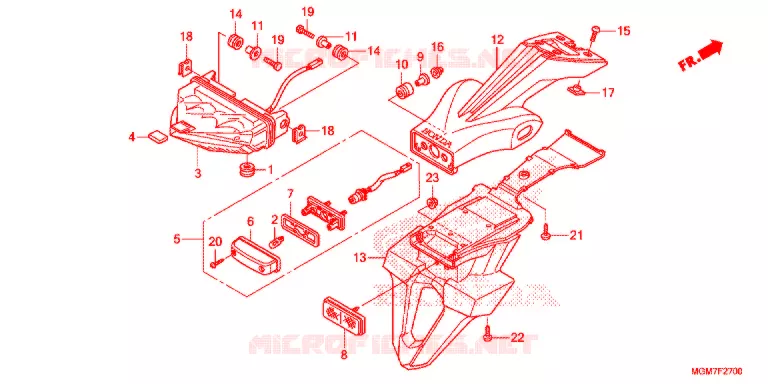 TAILLIGHT (2) Honda MOTO 600 HORNET 2013  CB600FAD