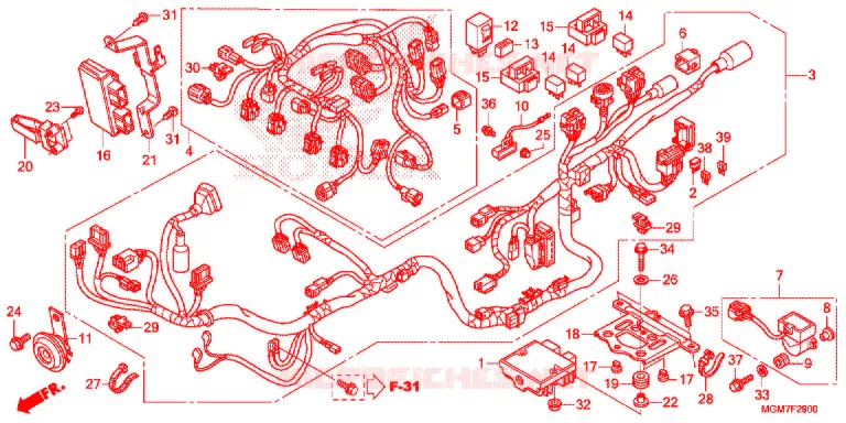 WIRE HARNESS/BATTERY Honda MOTO 600 HORNET 2013  CB600FAD