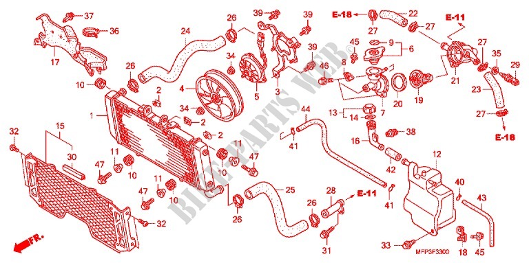 RADIATOR (CB1300/CB1300S) for Honda CB 1300 S FAIRING 2008