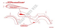 STICKERS (EXCEPT 2U) for Honda SHADOW VT 750 Kumamoto factory 2008
