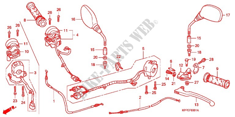 LEVER   SWITCH   CABLE for Honda CBR 125 2009
