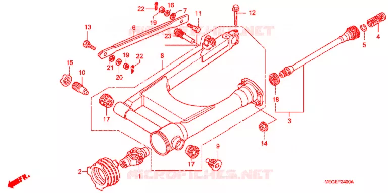 SWINGARM - CHAIN CASE Honda MOTO 750 SHADOW 2011  VT750CSA