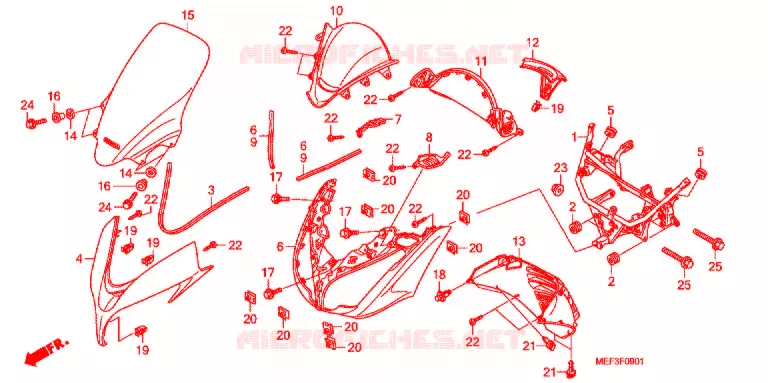FRONT COWL (FJS400D9/FJS400A) Honda SCOOTER 400 SILVERWING 2009  FJS400A9