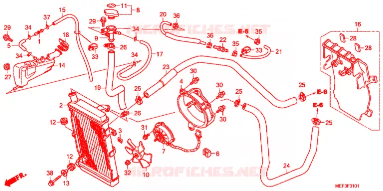 RADIATOR (FJS400D9/FJS400A) Honda SCOOTER 400 SILVERWING 2010  FJS400A9