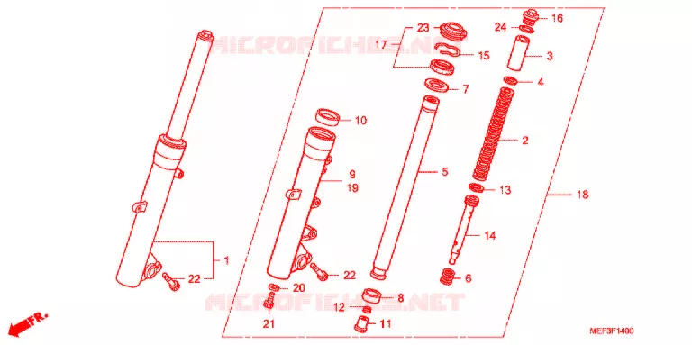 FRONT FORK Honda SCOOTER 400 SILVERWING 2012  FJS400A9