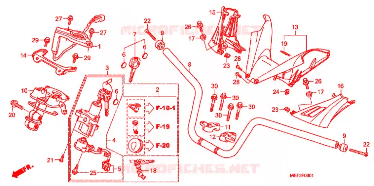 HANDLEBAR - COWL (FJS400D9/FJS400A) Honda SCOOTER 400 SILVERWING 2011  FJS400A9